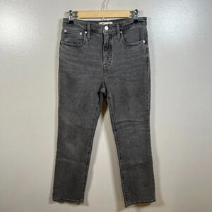 Madewell Slim Demi Boot Cut Jeans Size 26 Gray Cropped Kick Flare High Rise